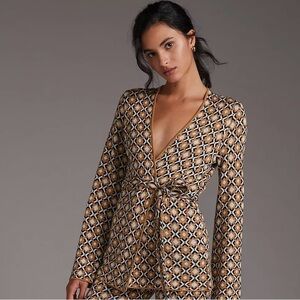 Anthropologie Maeve Geo Jacquard cardigan size Extra small